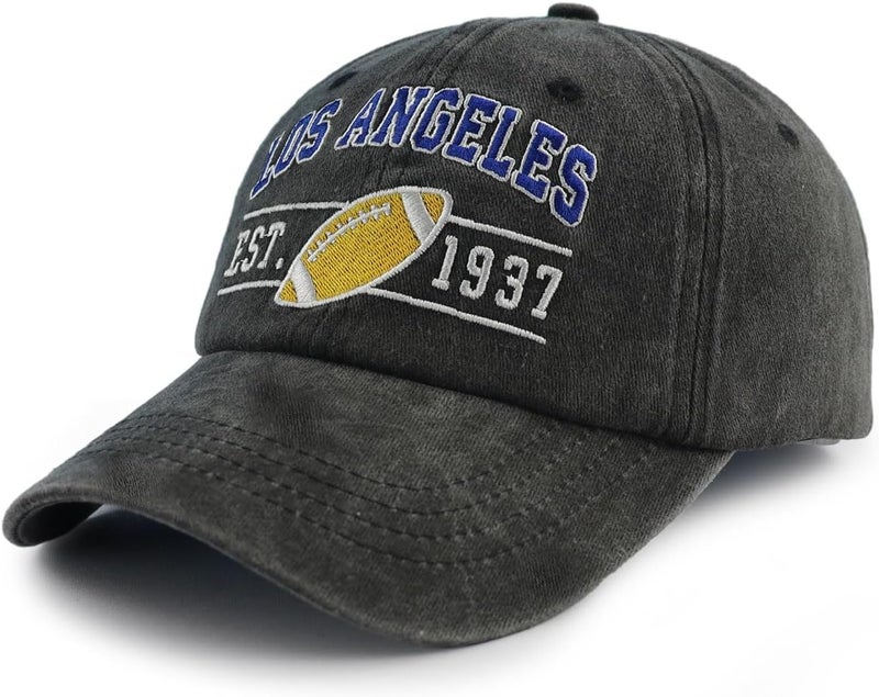 Terojnkl Embroidered City Football Hat for Men Women, Adjustable Unisex Cotton Fans Baseball Cap - Image 2